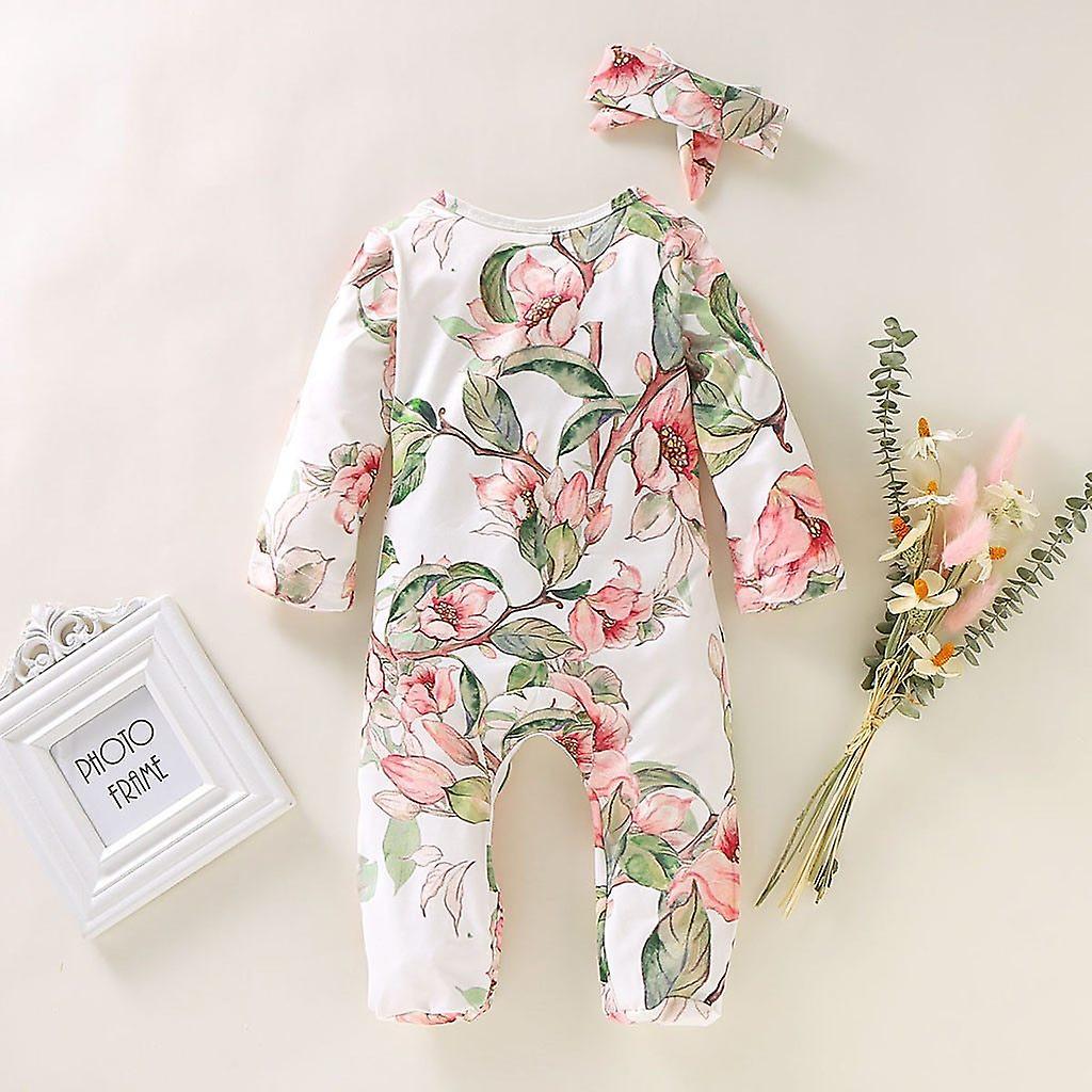 Slowmoose Winter & Autumn Newborn Infant Footed Sleeper, Romper & Headband Romantic 12-18 M