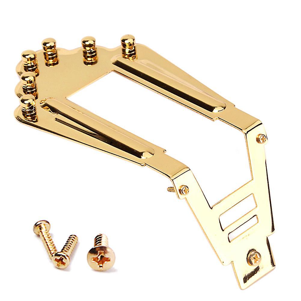 Farfi Stylish Gypsy Jazz Acoustic Guitar Tailpiece Bridge Musical Instruments Parts Golden