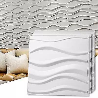 Living And Home Livingandhome 12 Pack PVC Textured 3D Wall Panels Decorative Tiles 50x50cm