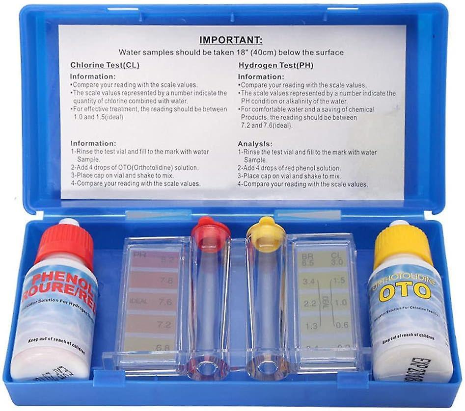 Tcgg-water Quality Test Kit - 1 Set Ph Chlorine Hydrotool Test Kit Accessories For Pool And Spa Treatment - Measures Ph, Alkaline And Chlorine