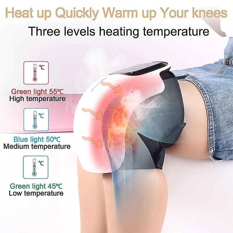 Loerss Knee Massager With Heat Infrared Deep Massage Joint Pain Relief Swelling Stiff Joints Stretched Ligament Muscles Knee Massager