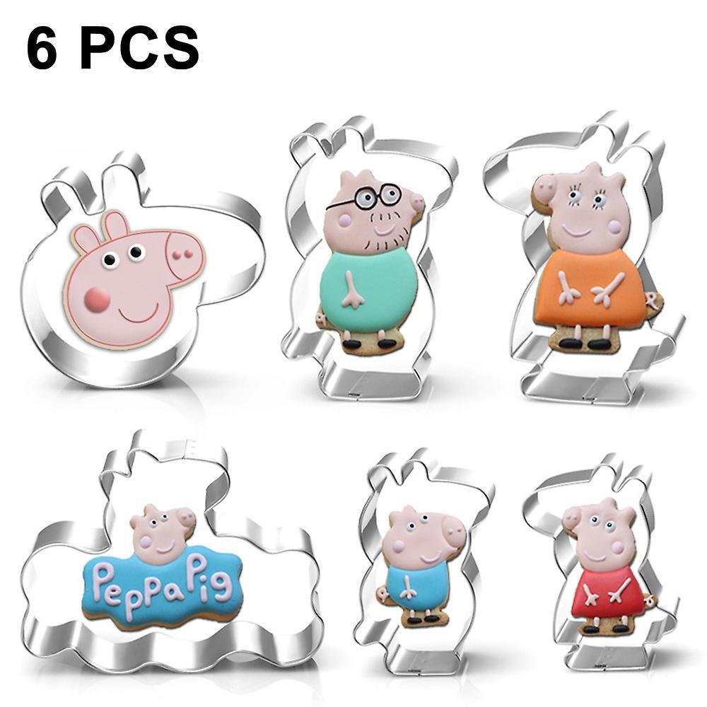 unbrand 6-piece Cartoon Pig Set Baking Kitchen Tools Cookie Cutters