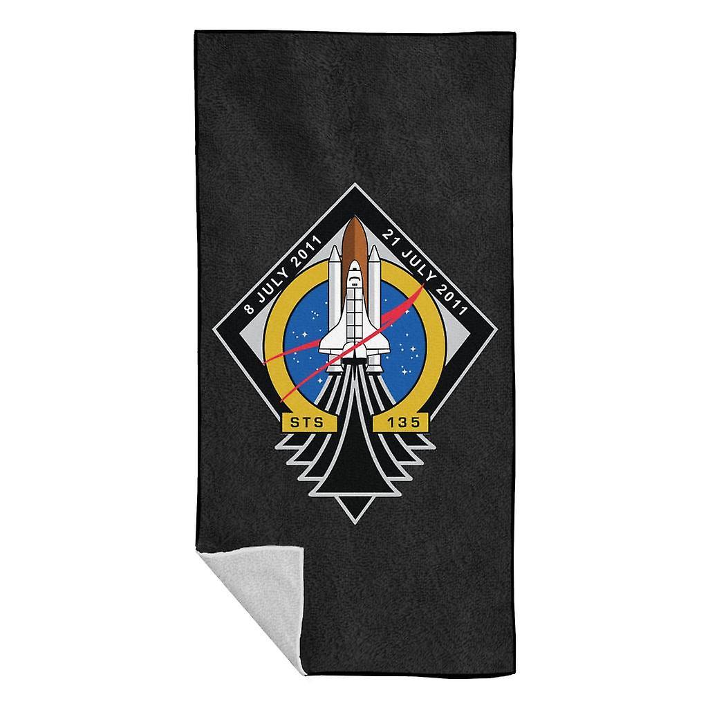 NASA STS 135 Space Shuttle Atlantis Mission Patch Beach Towel Black 70 x 140cm