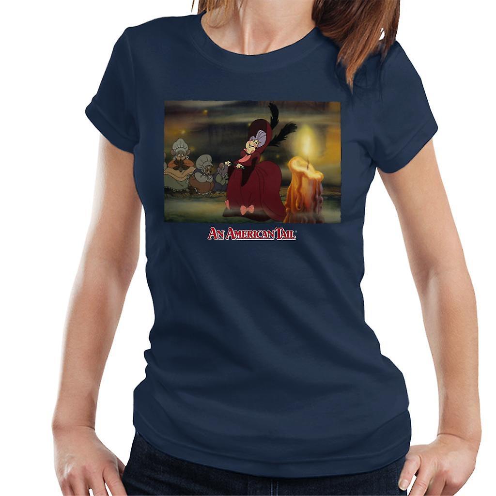 An American Tail Gussie Mausheimer Candle Women's T-Shirt Navy Blue Small