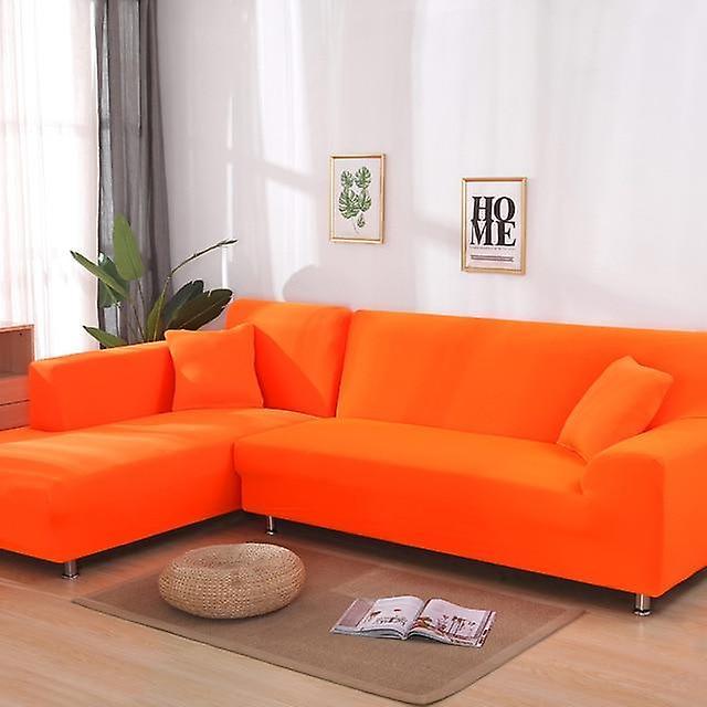 Slowmoose Solid Color Corner Sofa Covers For Living Room, Elastic Spandex Slipcovers color 13 4-seat 235-300cm 1pc