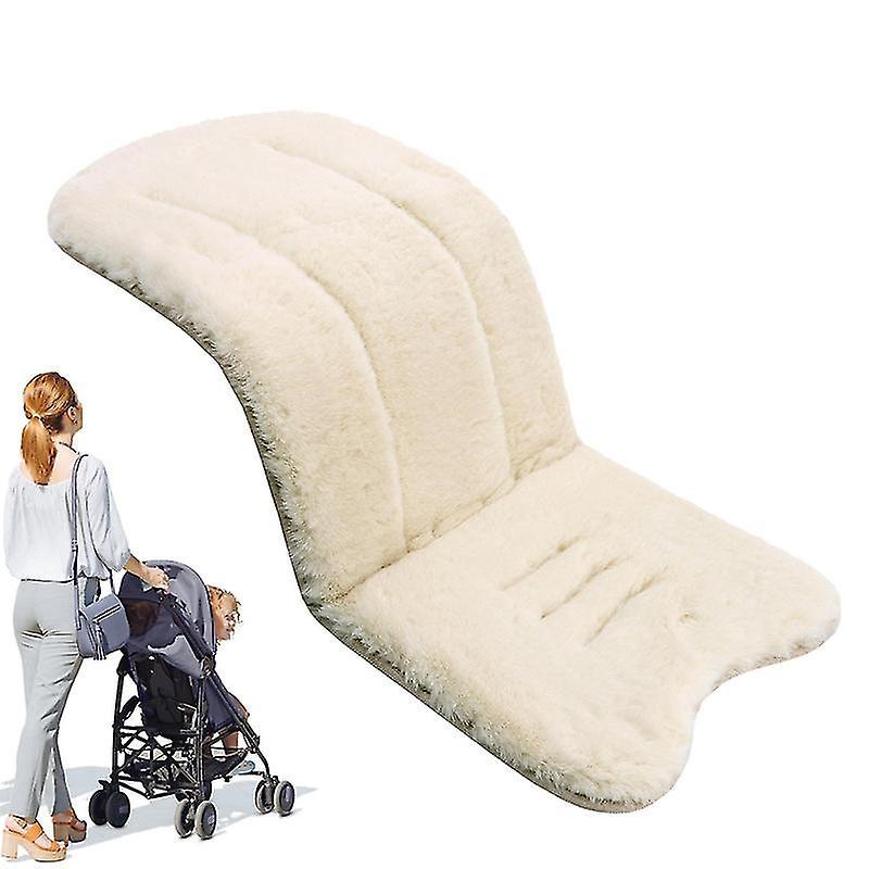 Jxlgv Baby Pushchair Seat Liners, Faux Sheepskin Pram Liner For Strollers, Car Seats Beige