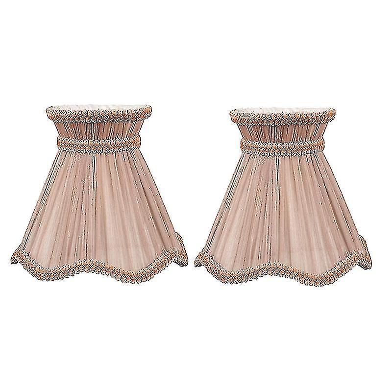 Generic Candle Chandelier Lampshade Set Of 2 Clip On Drop Light Lampshade Wall Lamp Fabric Light Shade