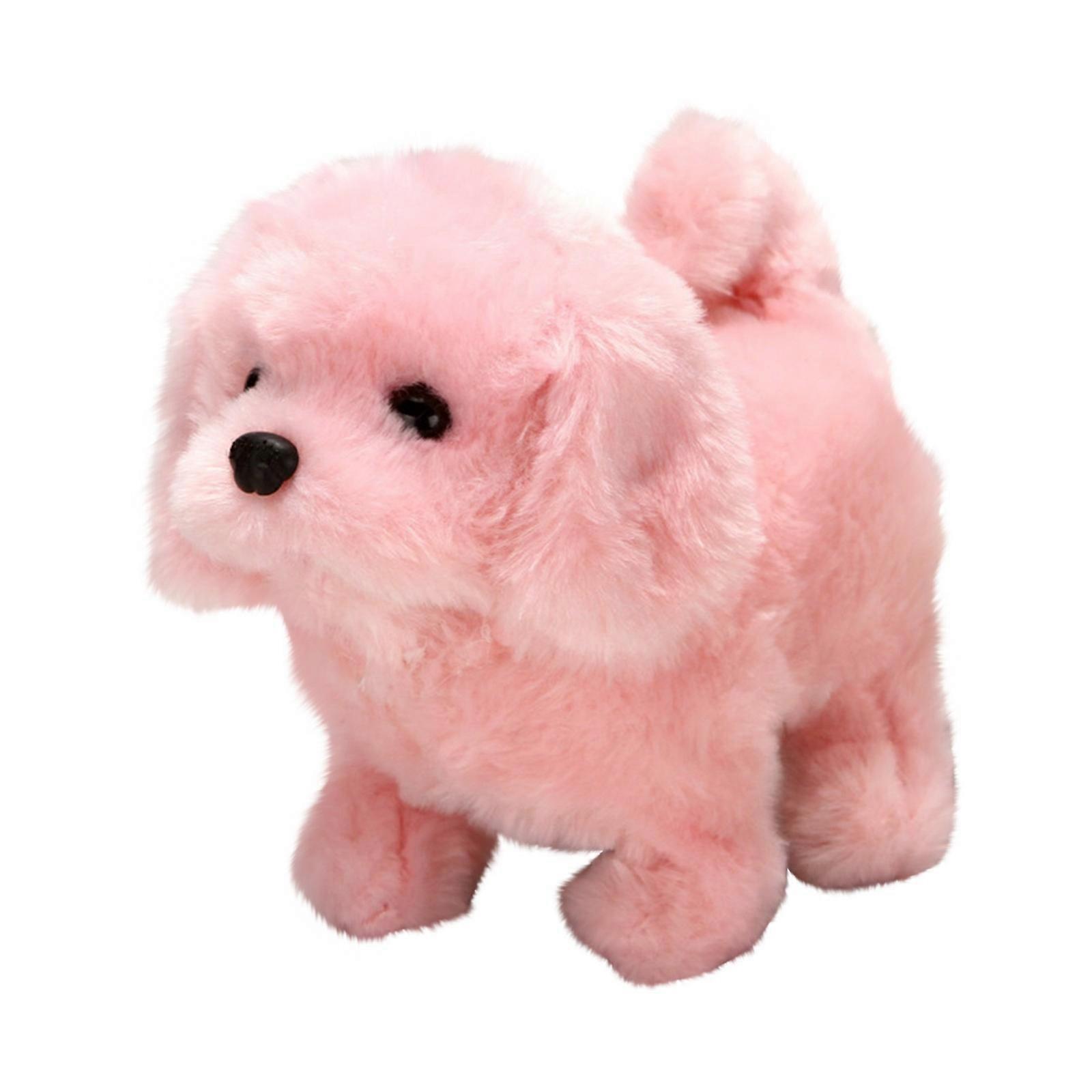 Flye Kids Gift Simulation Plush Electric Puppy Pet Toy Dog Can Walk And Call Toy Dog Childrens Gift Pink