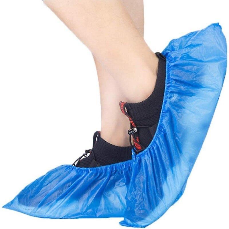 Initially Non-slip Disposable Shoe Covers Waterproof Overshoes Indoor And Outdoor Shoes Dustproof Pe Plastic Boots Keep Carpet Floor Clean 100Pcs