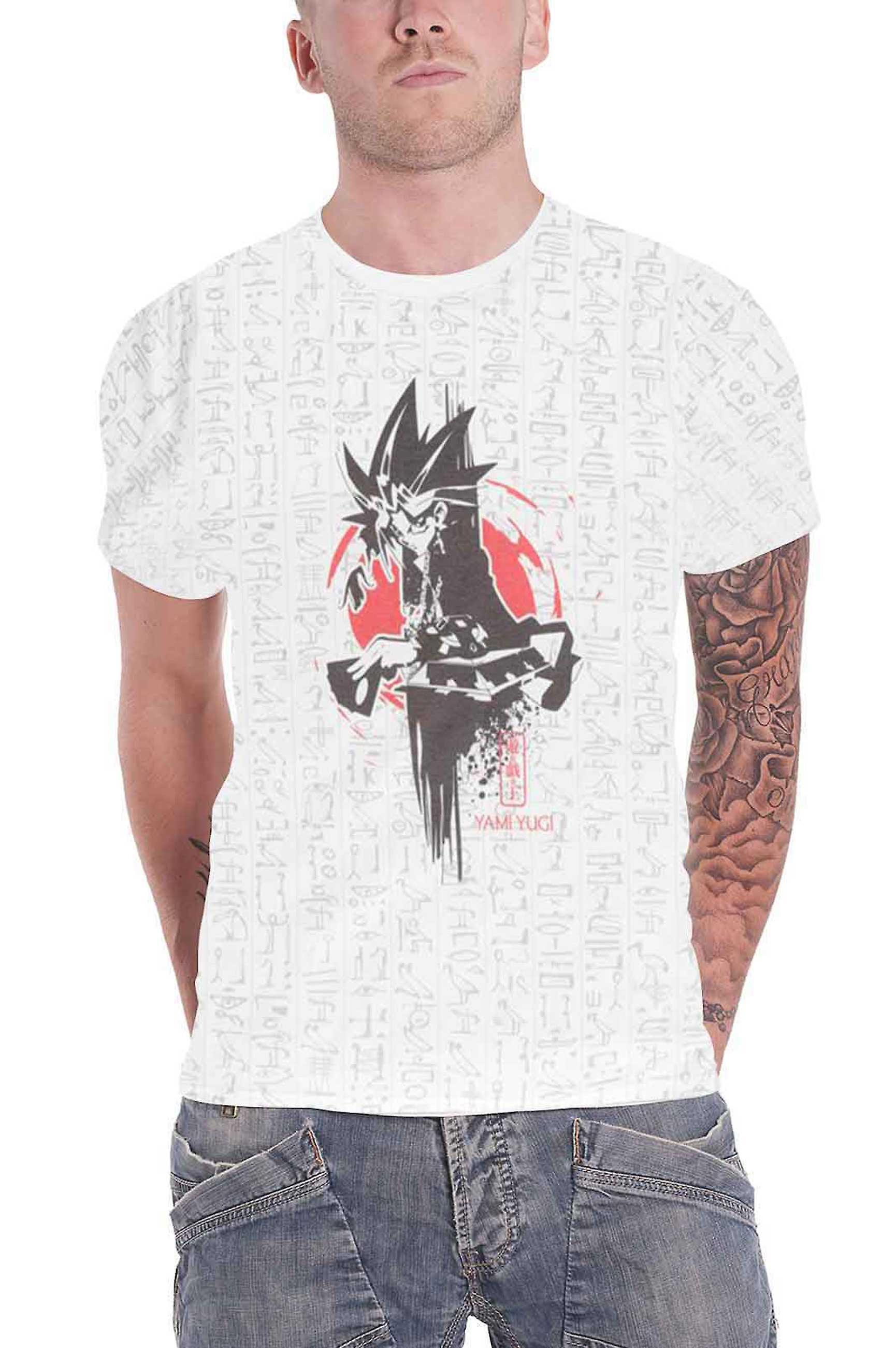 Yu-gi-o T Shirt Yami Yugi All Over Print new Official Mens White L