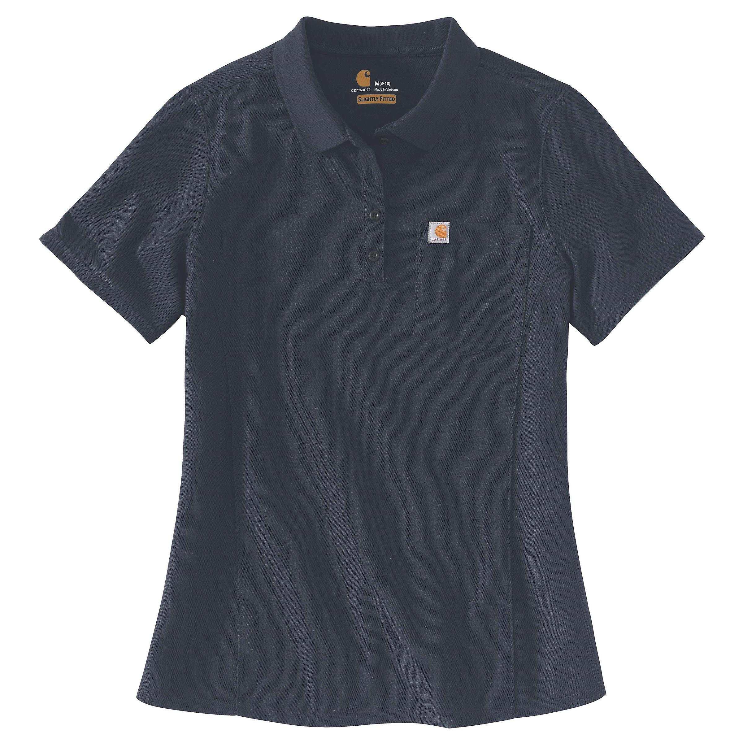 Carhartt Women's Polo Shirt Short Sleeve Navy