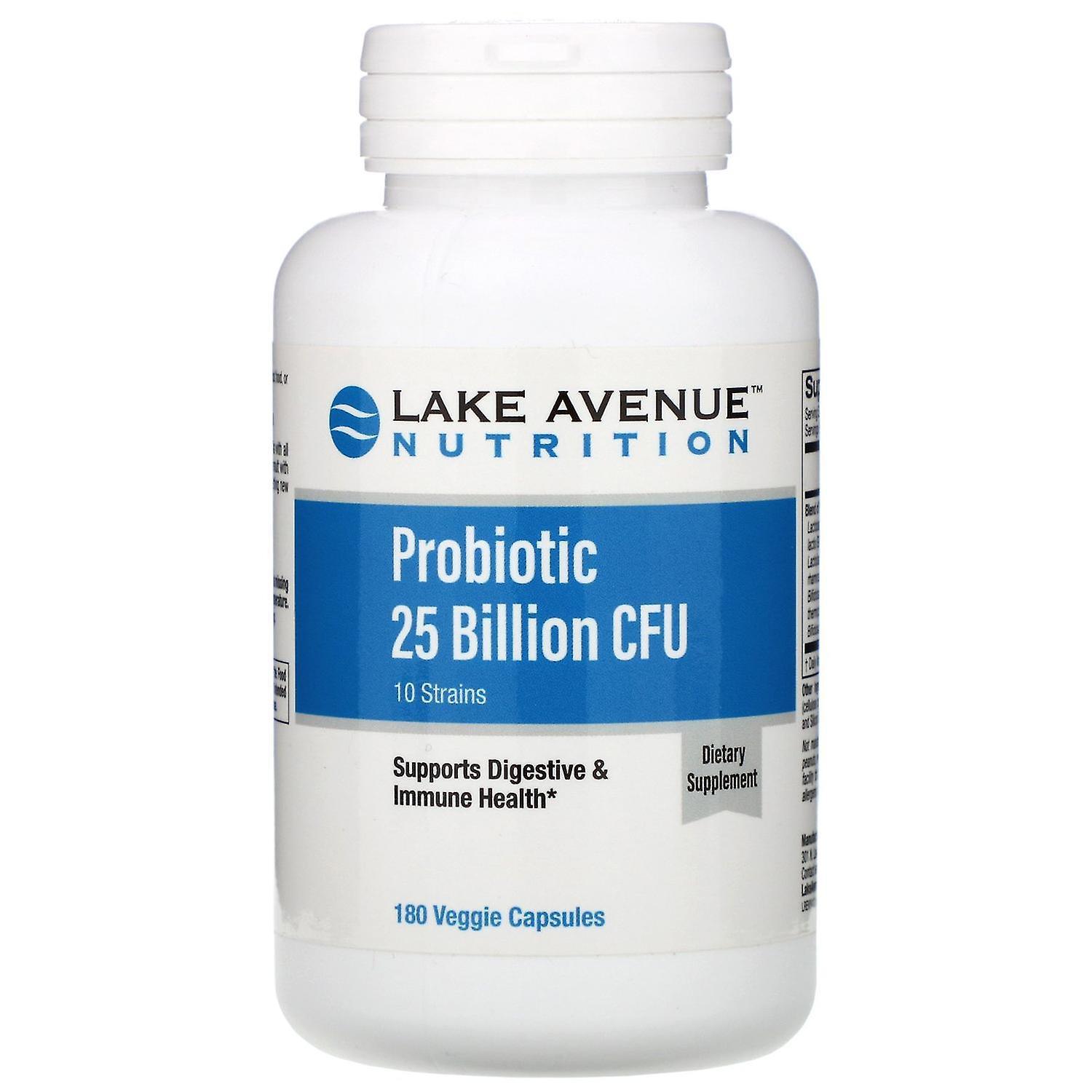 Lake Avenue Nutrition, Probiotics, 10 Strain Blend, 25 Billion CFU, 180 Veggie C