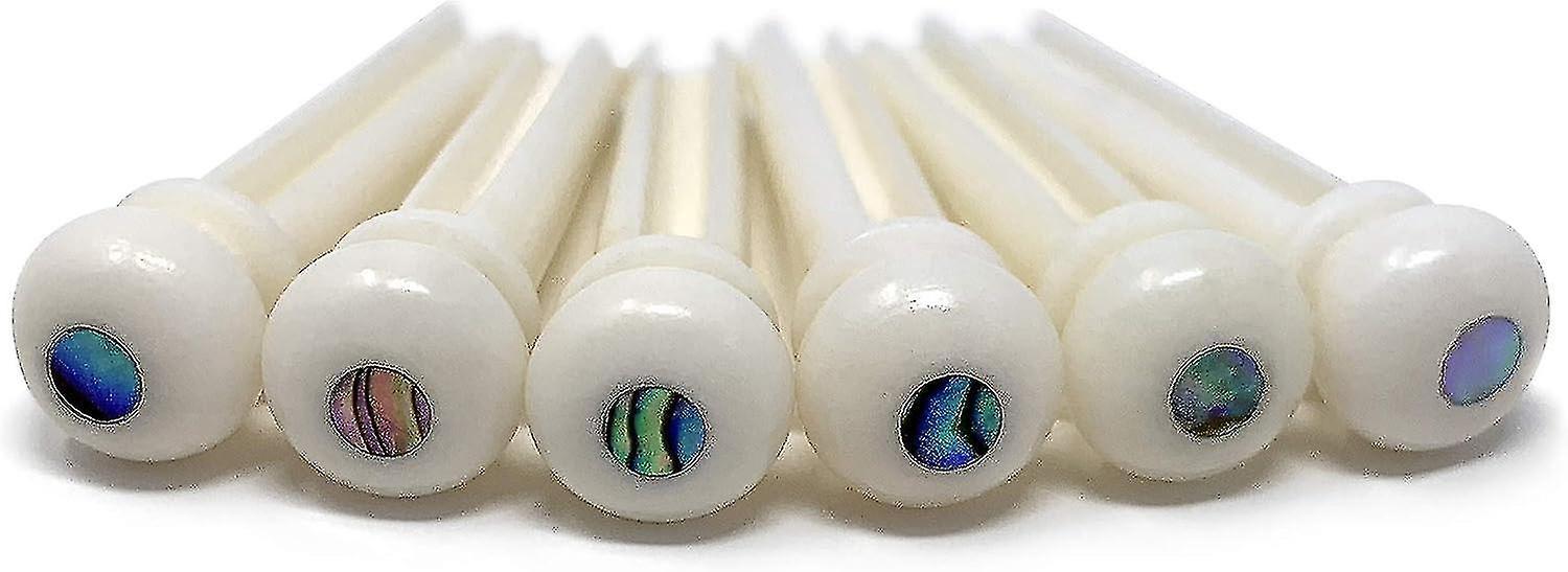 Italian Design Pure Bone Bridge Pins With Abalone Dot Inlay For 6 & 12 String Acoustic Guitar_Italian Design