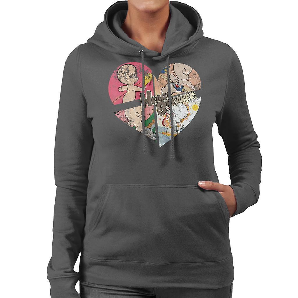 Casper The Friendly Ghost Heart Breaker Women's Hooded Sweatshirt Charcoal Medium