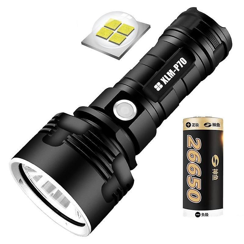 Slowmoose Powerful Led Flashlight Tactical - Usb Rechargeable Waterproof Torch P70 5000mAh battery