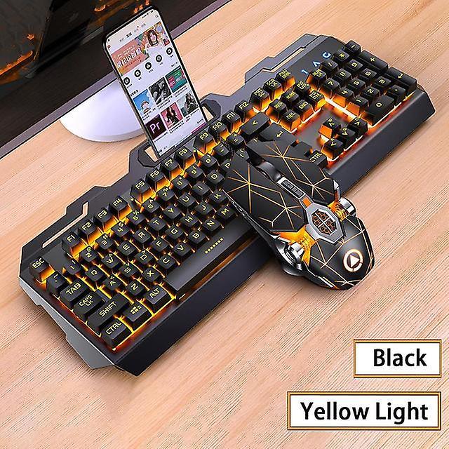 Mickcara Gaming Keyboard And Mouse Combos Backlit Rgb Led Usb 104 Key Wired Mechanical Feeling Keyboard Mice For Gaming Pc Laptop Office Keyboard a..