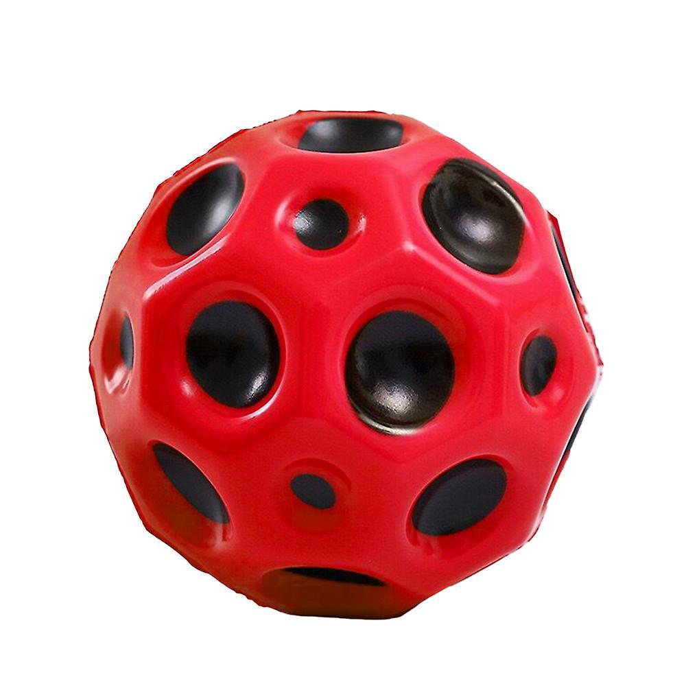 Bestdaily Extreme High Bouncing Ball Space Ball Bouncy Ball Kids Sports Outdoor Throw Catch Moon Balls Red