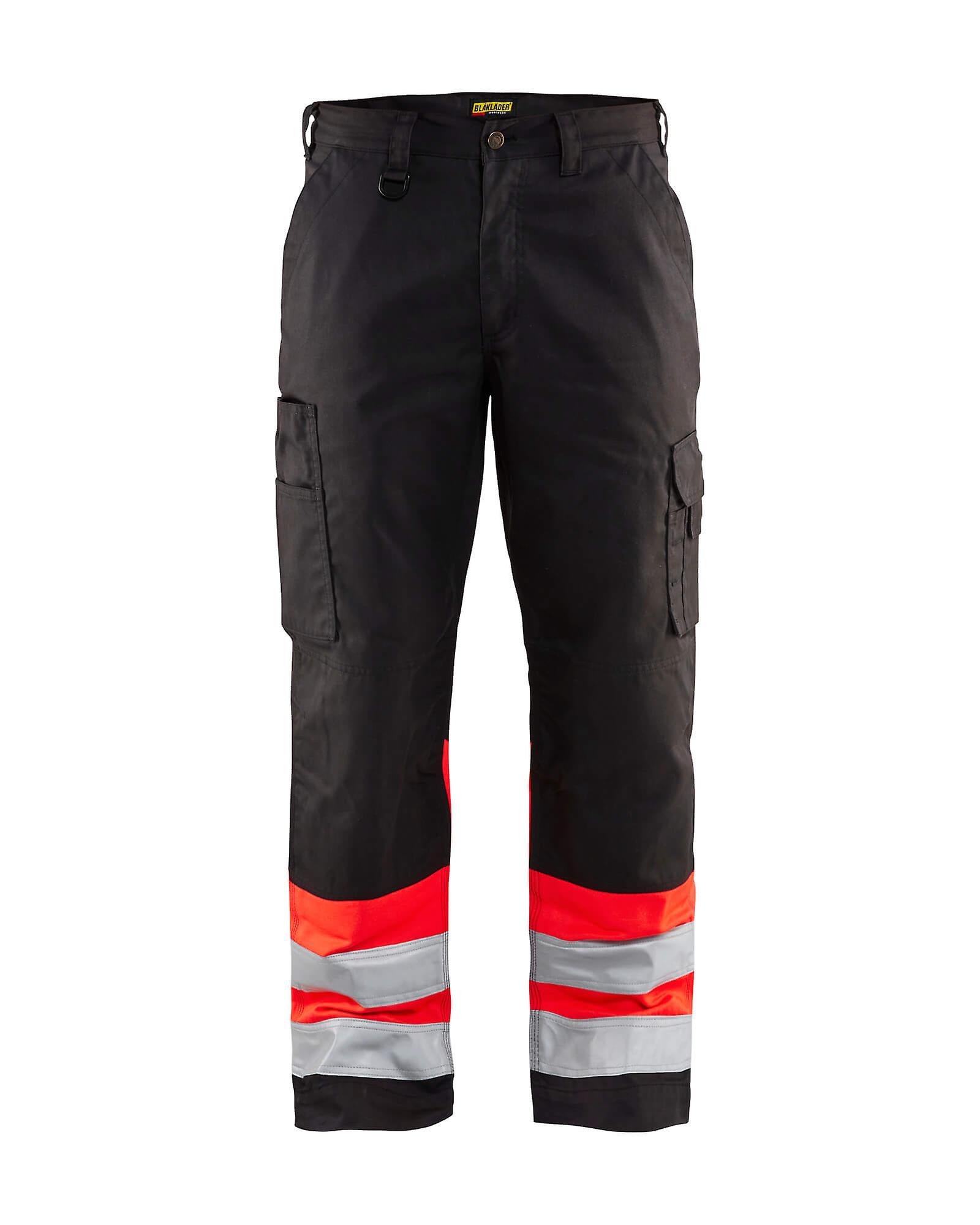 Blaklader 1564 hi-vis work trousers - mens (15641811) - (colours 1 of 2) Black/red