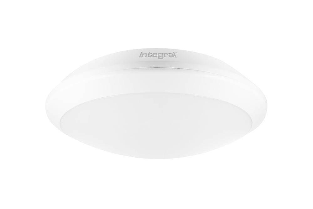 Integral Lighting LED Flush Ceiling Light Bulkhead 24W 4000K 2500lm IK10 Matt White IP66