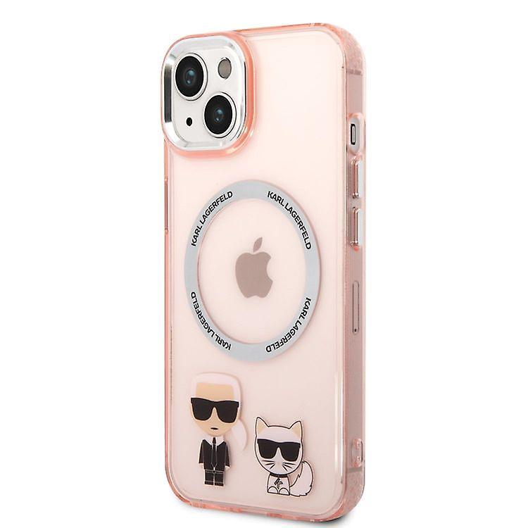 Karl Lagerfeld MagSafe Cover Case Karl and Choupette for iPhone 14 Plus - Pink