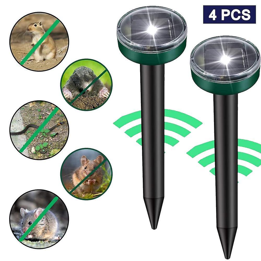 Repellent Ultrasonic Pest Repeller Mole Repeller for Garden Outdoor 4Pcs