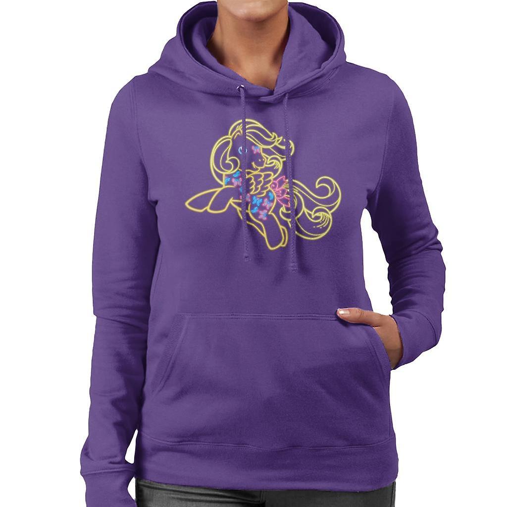 My Little Pony Yellow Neon Women's Hooded Sweatshirt Purple X-Large