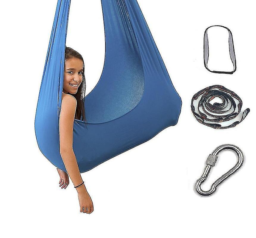 Lanou Aerial Yoga Therapy Swing Set Hammock Kit For Flexibility Pain Relief Blue 100*280CM