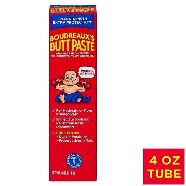 Boudreaux's Butt Paste Maximum Strength Diaper Rash Ointment, 4 Oz Tube