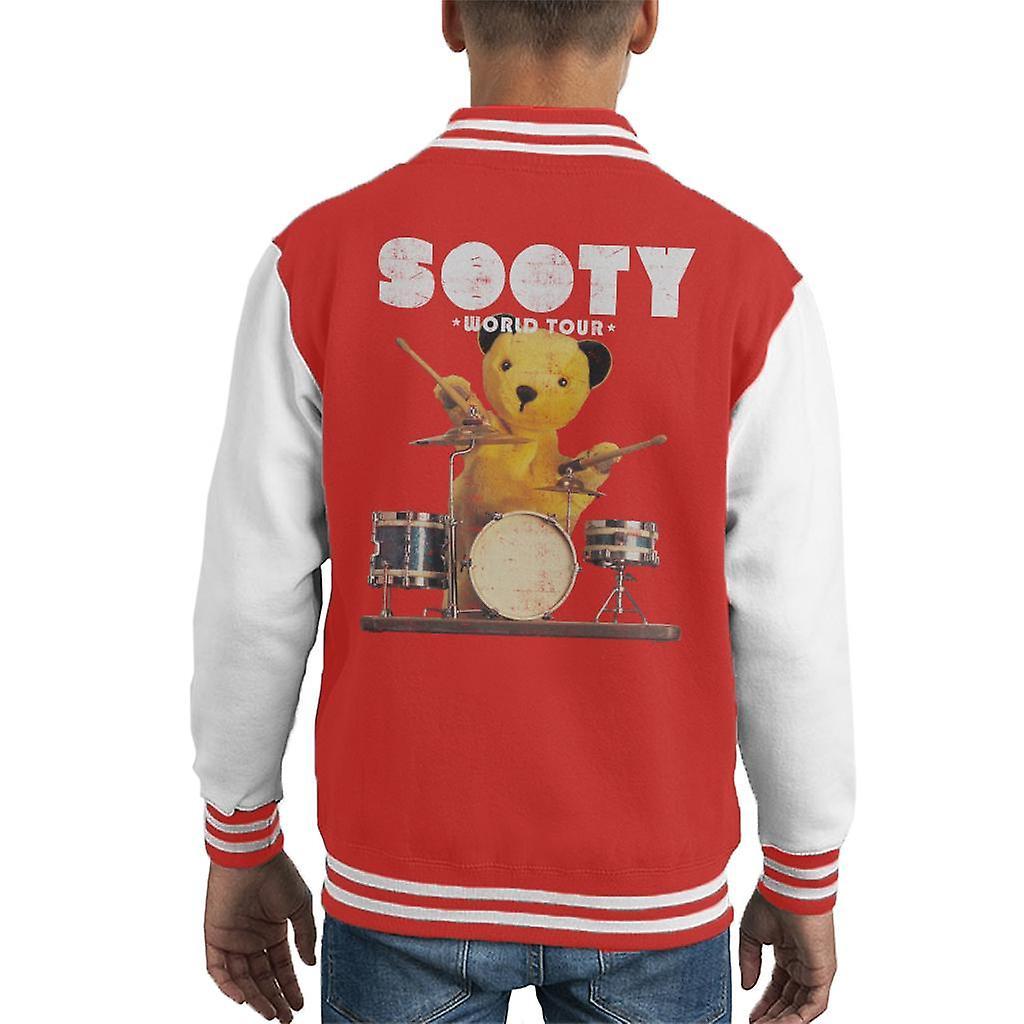 Sooty World Tour Drums Kid's Varsity Jacket Red/White Large (9-11 yrs)