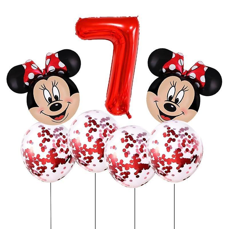 Slowmoose Mickey Mouse Head Shaped With Number-foil Balloons For Birthday Party Red7