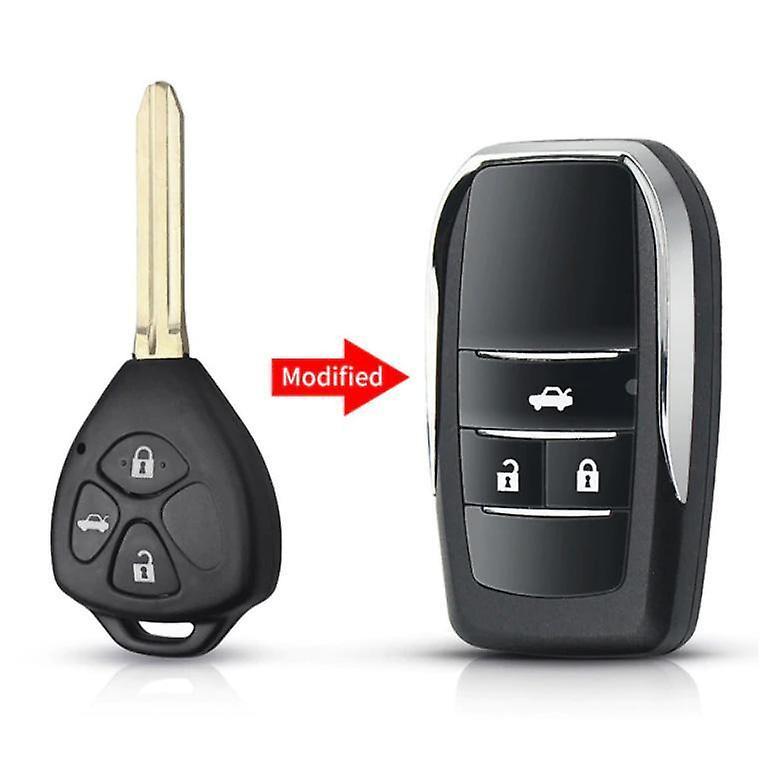 CherrysC Modified 2/3/4 button remote key for Toyota Corolla Rav4 Black 0001