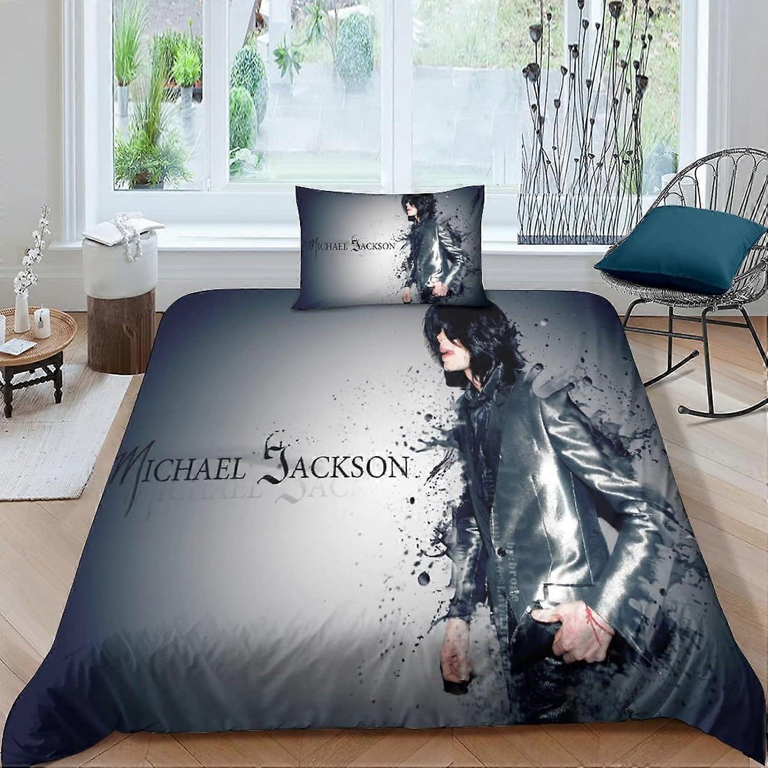 Kerota Michael Jackson - Pieces Bedding Set - Duvet Cover with Musician Dancer Theme in D Print - Comfortable and Soft Double200x200cm