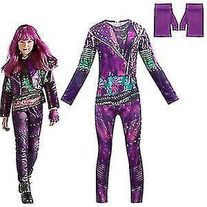 Sunshine Descendants 3 Evie Halloween Cosplay Party Costume + Gloves Purple 140cm