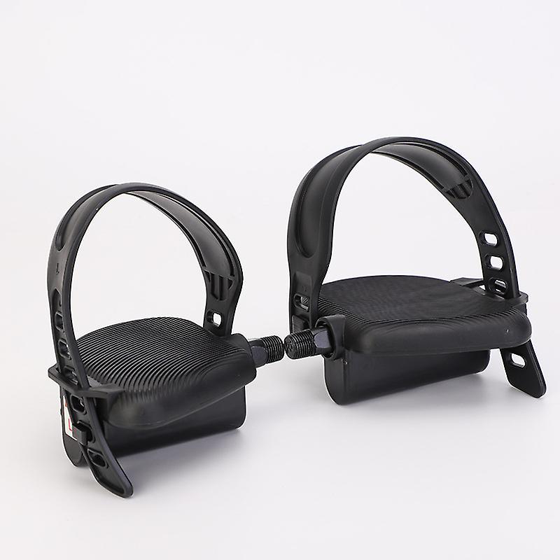 Szczw 1 Pair Exercise Bike Pedals with Non-Slip Stationary Bike Straps - 1/2 inch