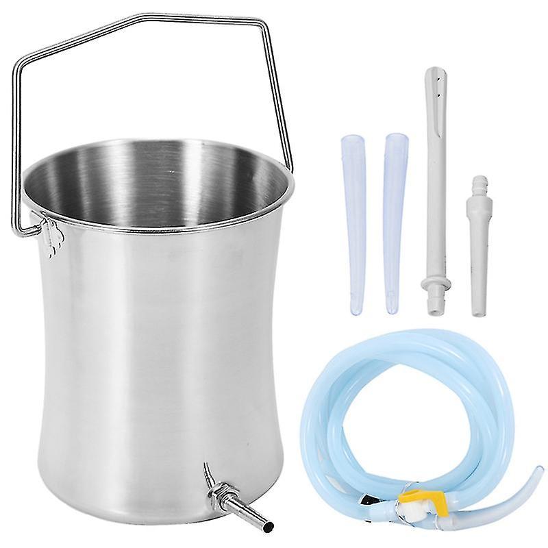 Stntv 2l Health Stainless Steel Enema Bucket Suitable For Colon Cleansing Reusable Constipation Cleaning