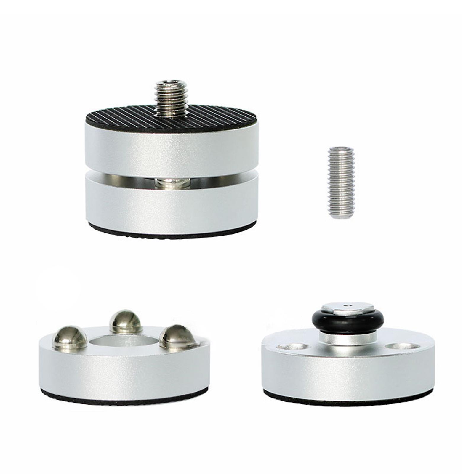 Niutuo 4PCS Aluminum Speaker Turntable Isolation Stand Feet Base Pad Steel Bead ft Silver