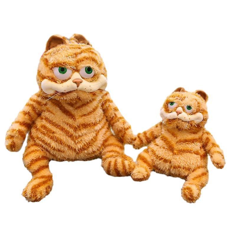 Handuo Fat Orange Plush Cat Stuffed Animals Toy,lifelike Yellow Tabby Cat Kitty Toy 30cm