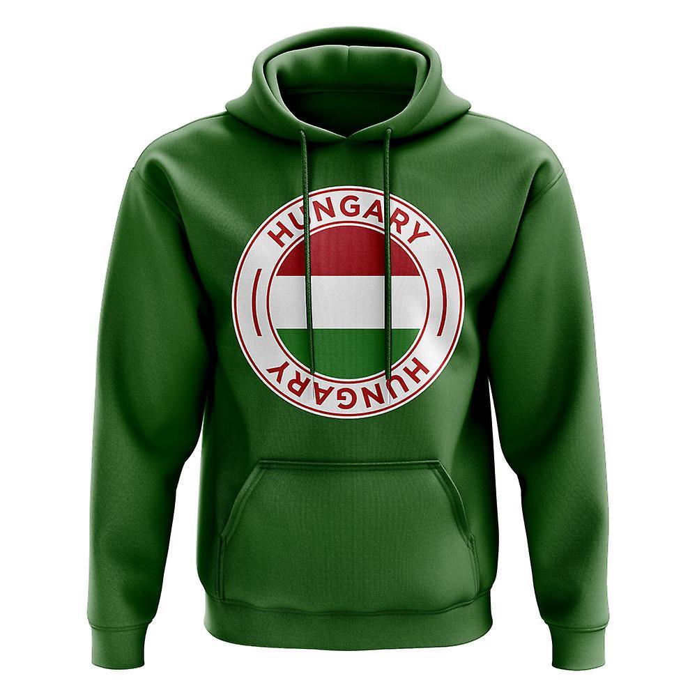 UKSoccerShop Hungary Football Badge Hoodie (Green) Womens S (Size 10 - 32 inch Chest)