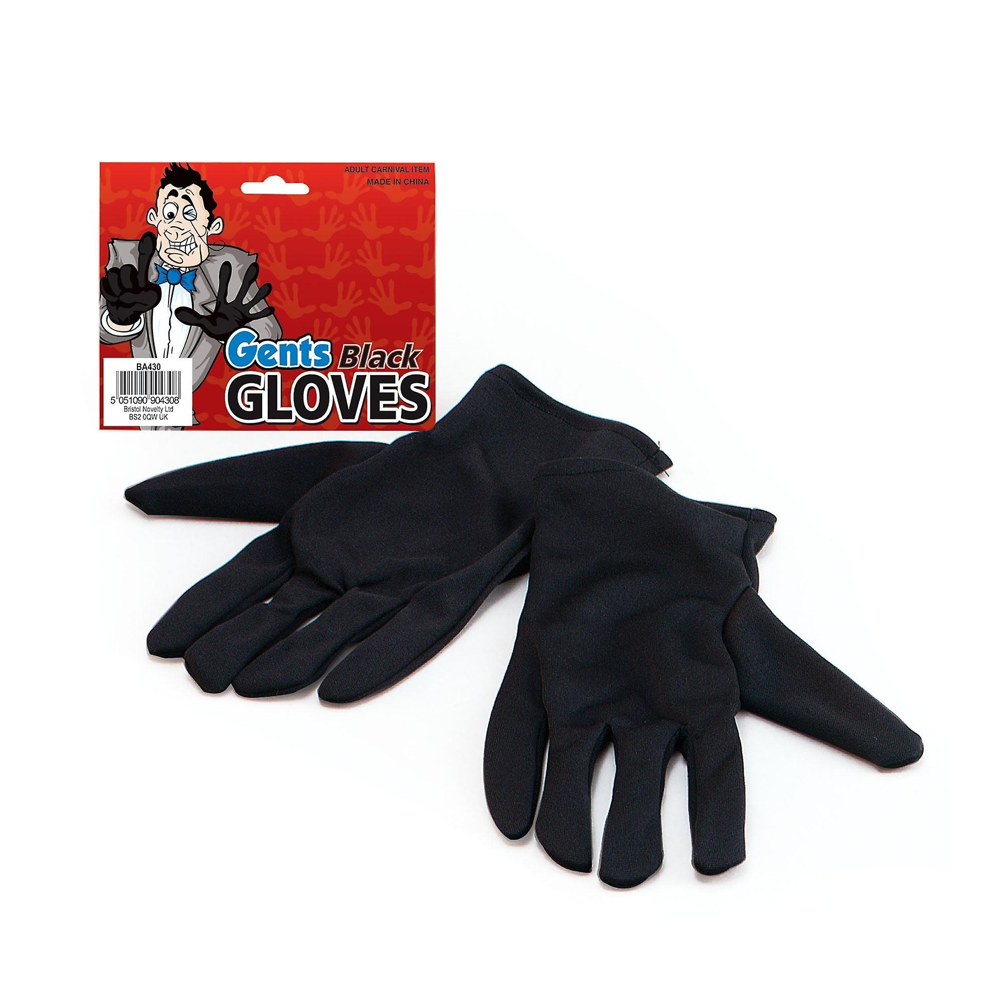 Bristol Novelty Mens gloves gents black costume accessories male halloween ba430