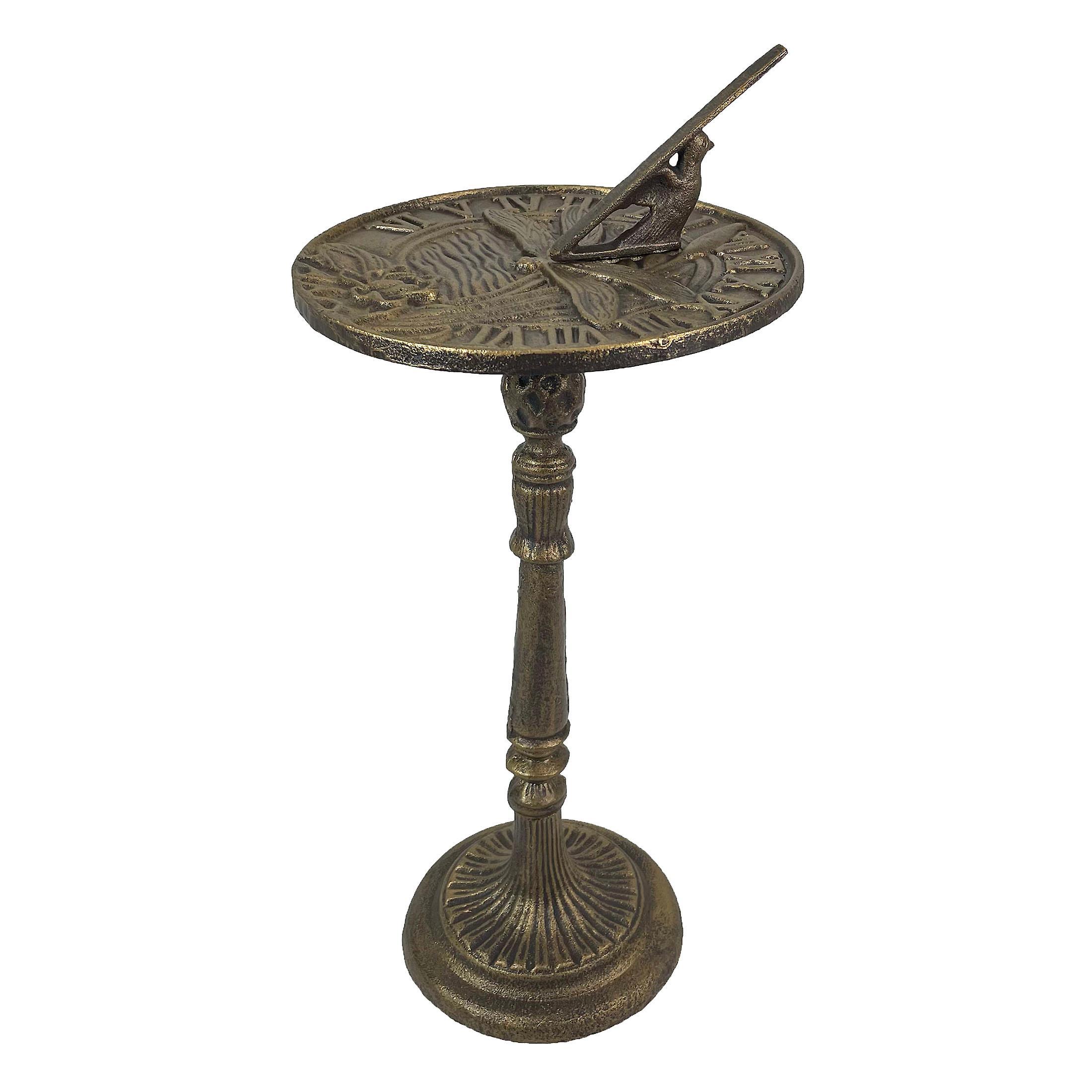 Zeckos 21-Inch Cast Iron Dragonfly Sundial: A Unique Blend of Artistry and Functionality for Your Garden, Patio, or Pool Area, Infusing Timeless Ch...