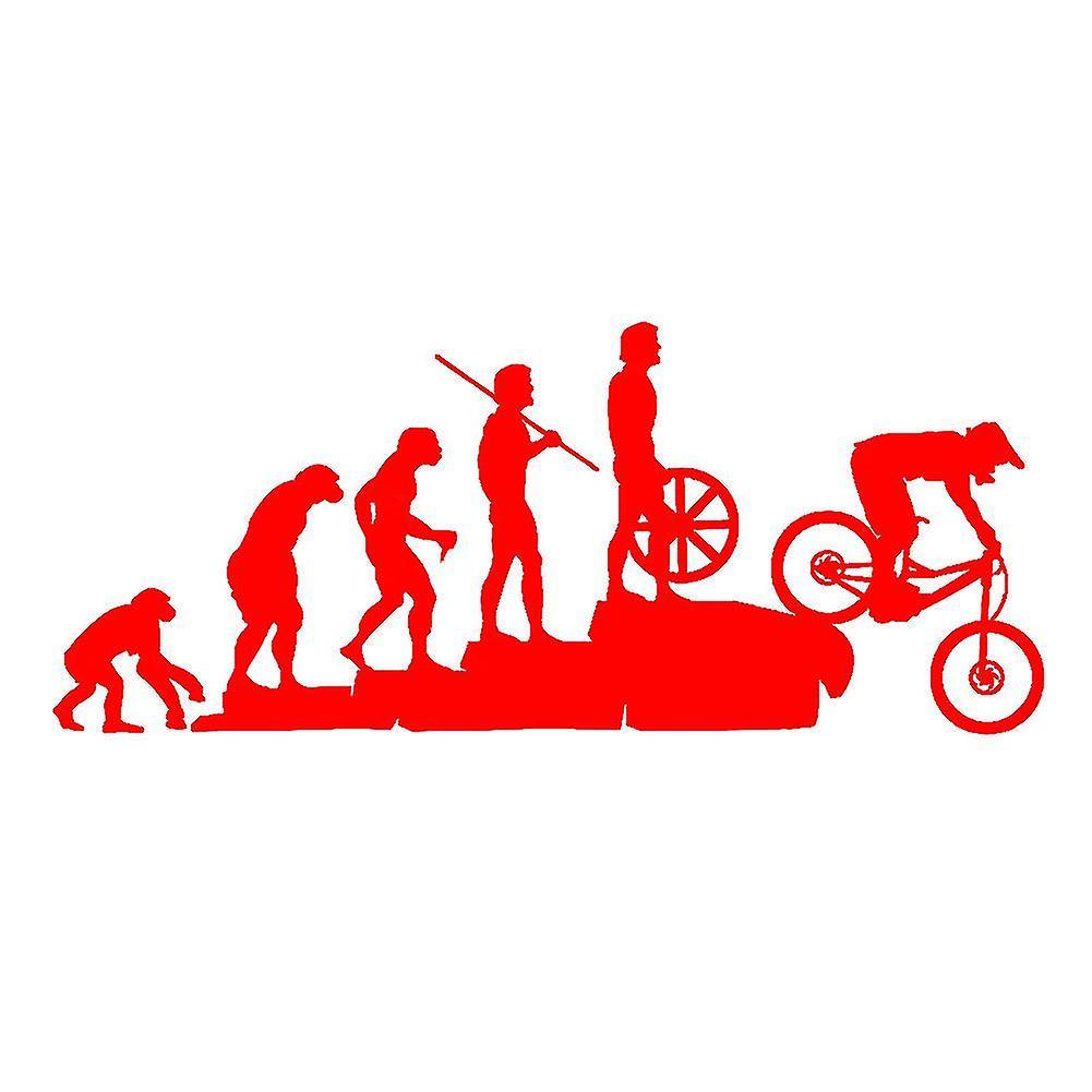 Sinknap Funny Human Evolution Mtb Bike Car Vehicle Reflective Decals Sticker Decoration Red