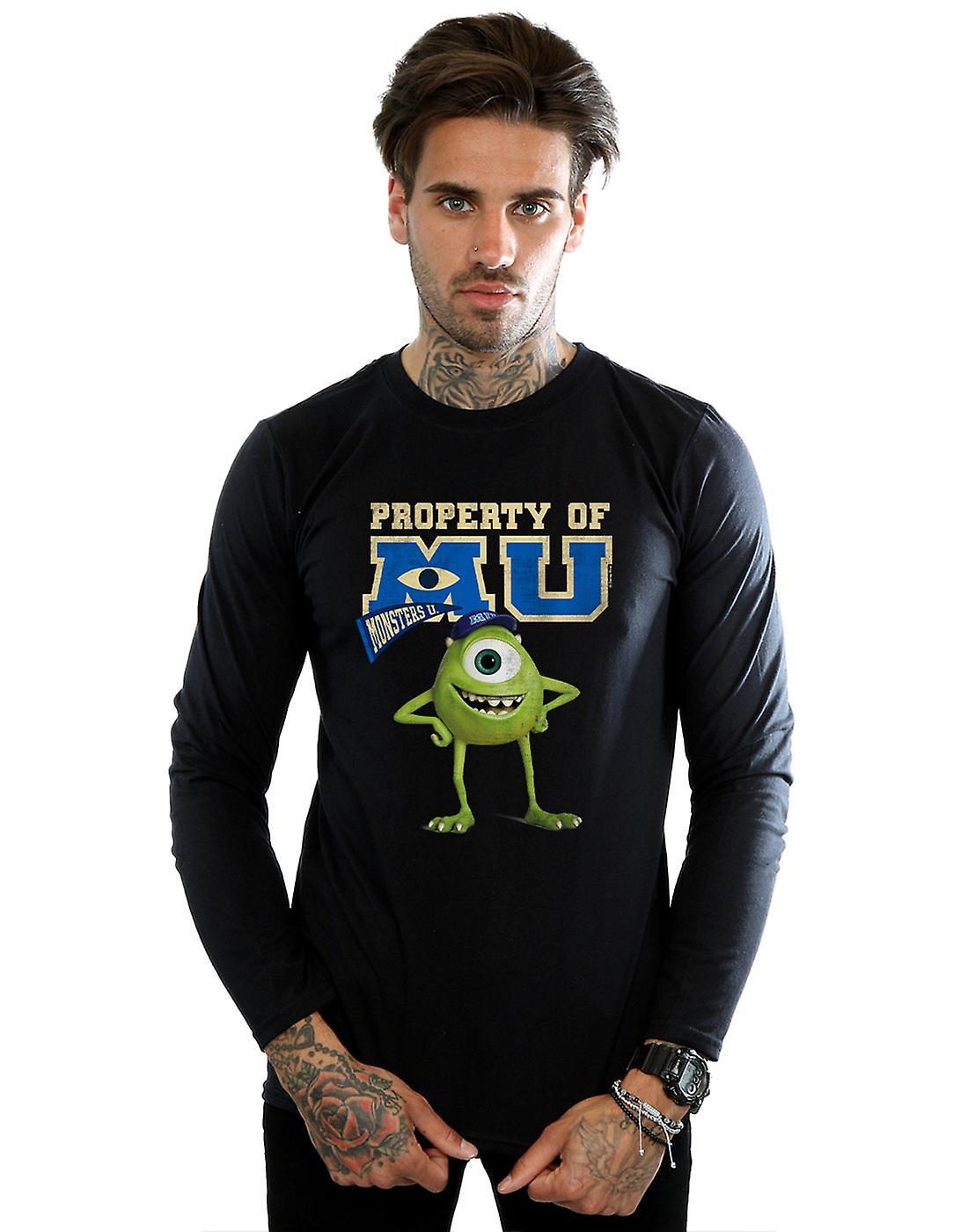 Absolute Cult Disney Men's Monsters University Property Of MU Mike Long Sleeved T-Shirt White Medium