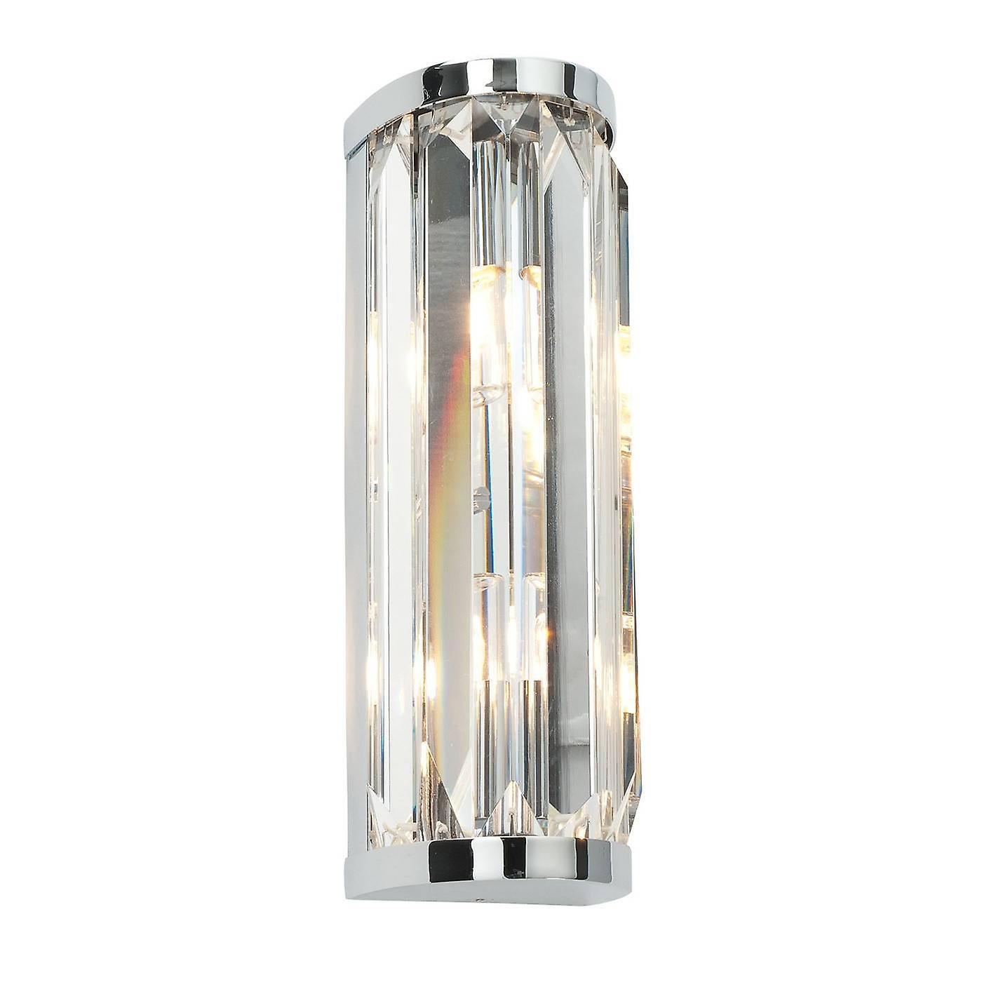 Endon Lighting Bathroom 2 Light Wall Light Chrome with Crystal IP44, G9