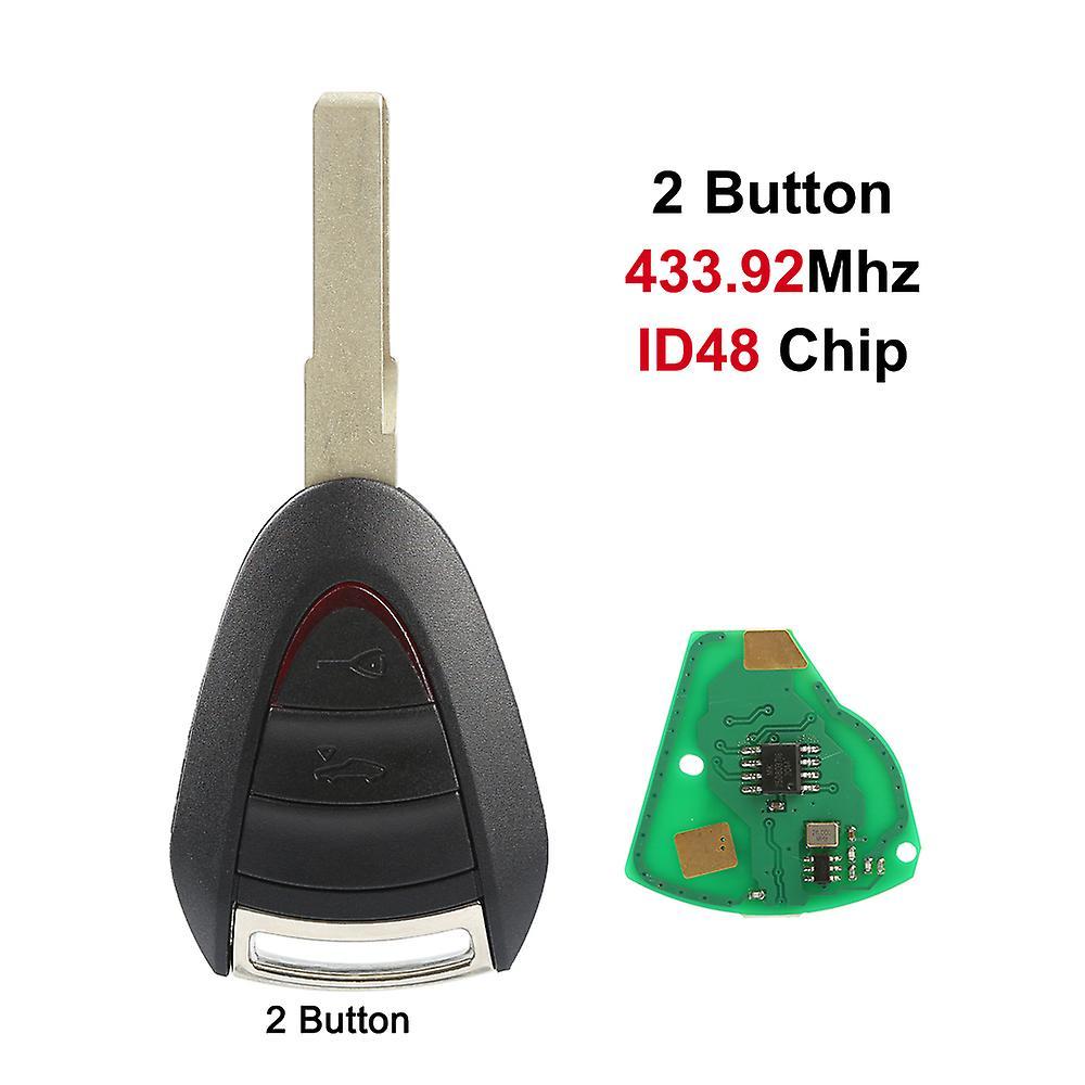 Bicaco 2/3 Button Car Remote Key Id48 Chip 433.92mhz For Porsche Boxster S Cayenne 911 996 997  Cayman 987 Carrera Targa 2B ID48 433.92Mhz