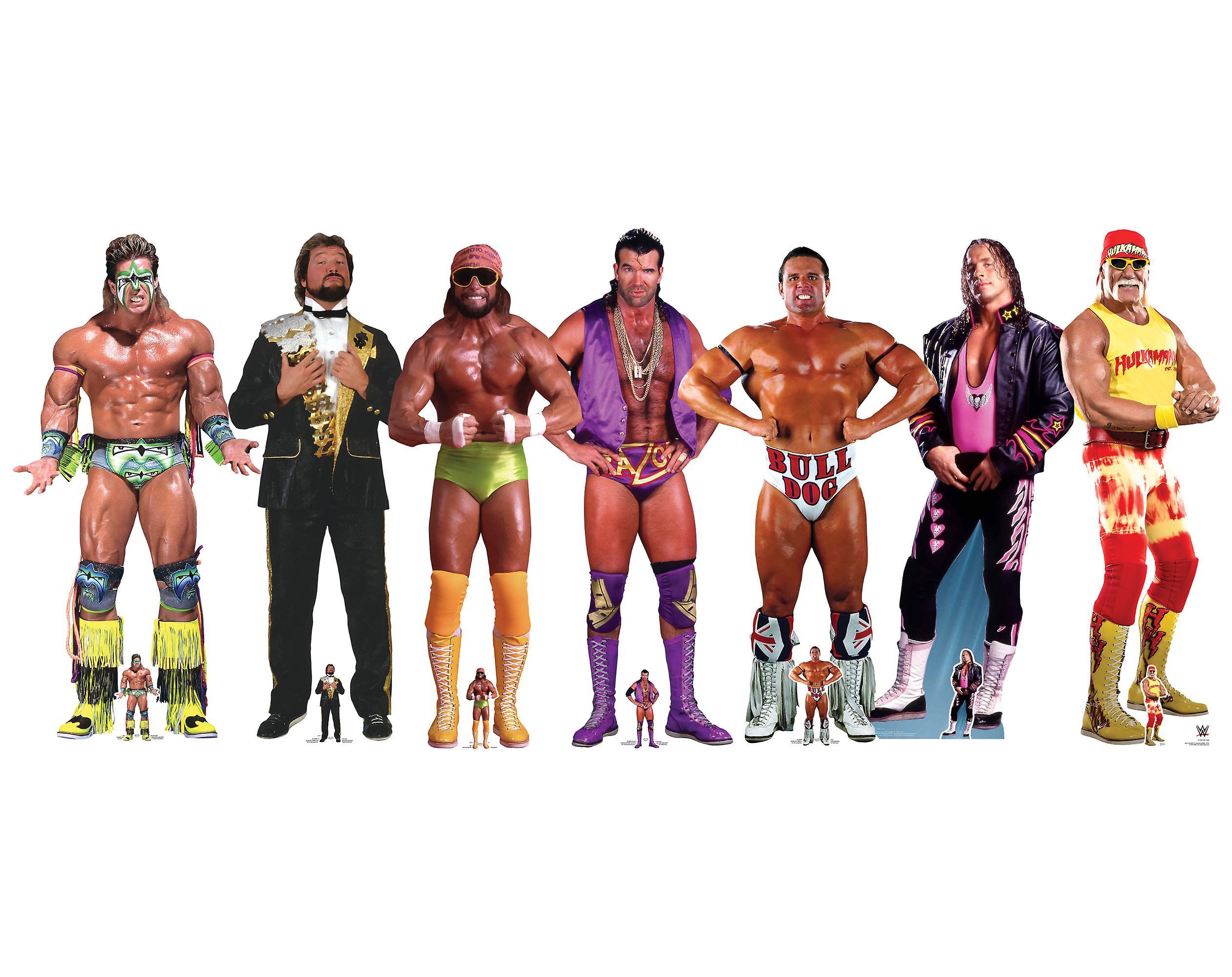 WWE Lifesize Cutouts WWE Classic Retro Superstars Official Lifesize Cardboard Cutouts Set of 7 Standees