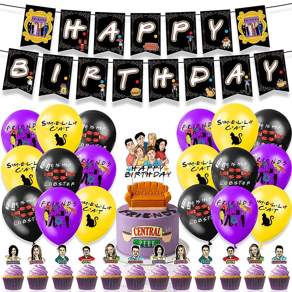 Ochime Friends Birthday Decors Friends Theme Birthday Decorations Balloons Cake Topper Banners