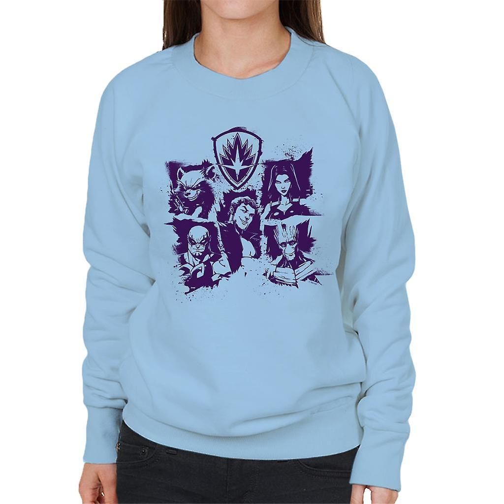 Marvel Guardians Of The Galaxy Smiles Paint Women's Sweatshirt Sky Blue Small