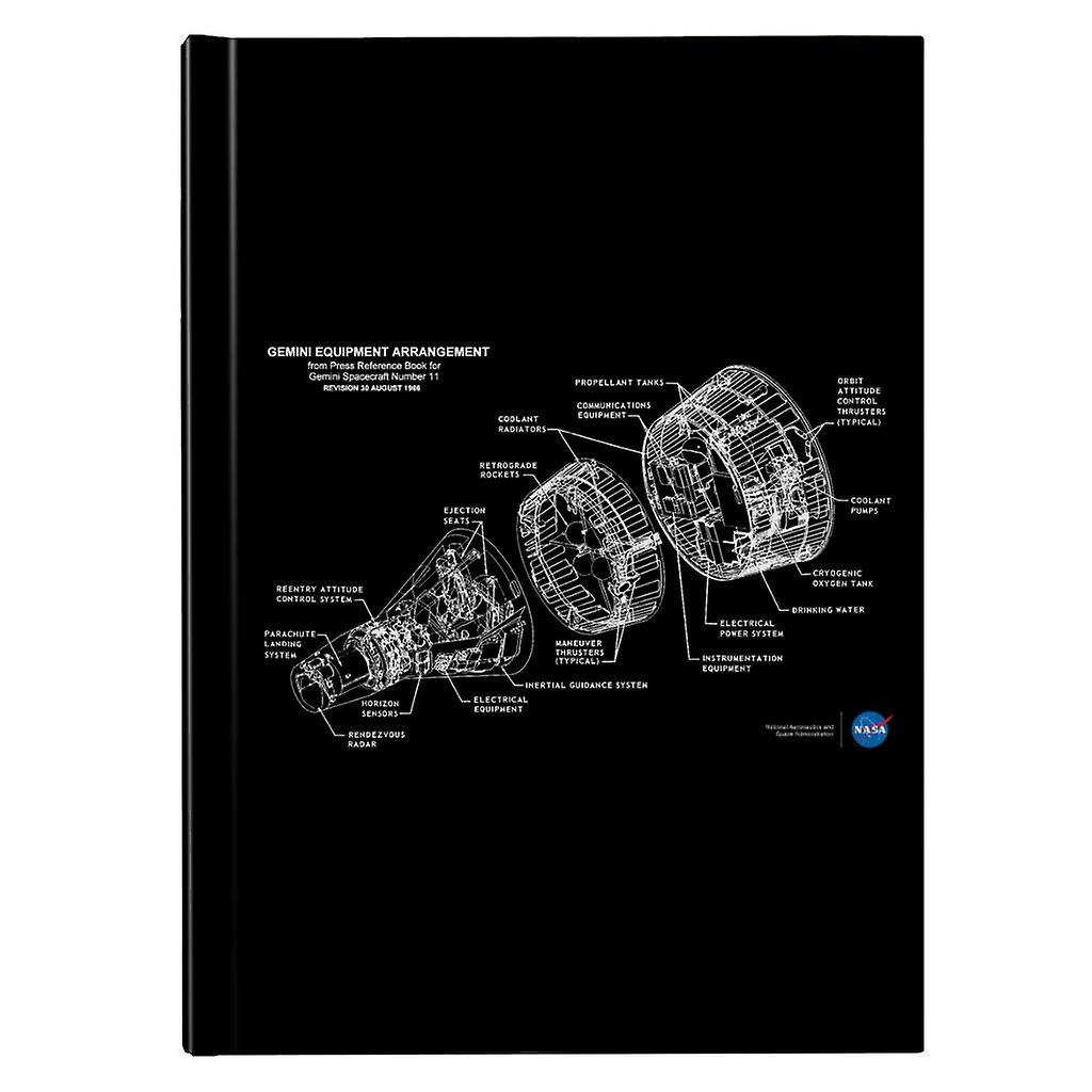 NASA Gemini Spacecraft Schematic Hardback Journal Black 13 x 18.5 cm