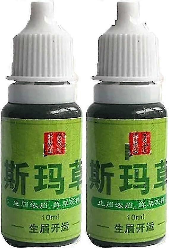 Unbrand Pure Usma Grass Juice Hair Growth Liquid, Eyebrows Growth And Good Luck,eyebrow Hair Growth Serum Magic Little Black Stick 10ml x2pcs