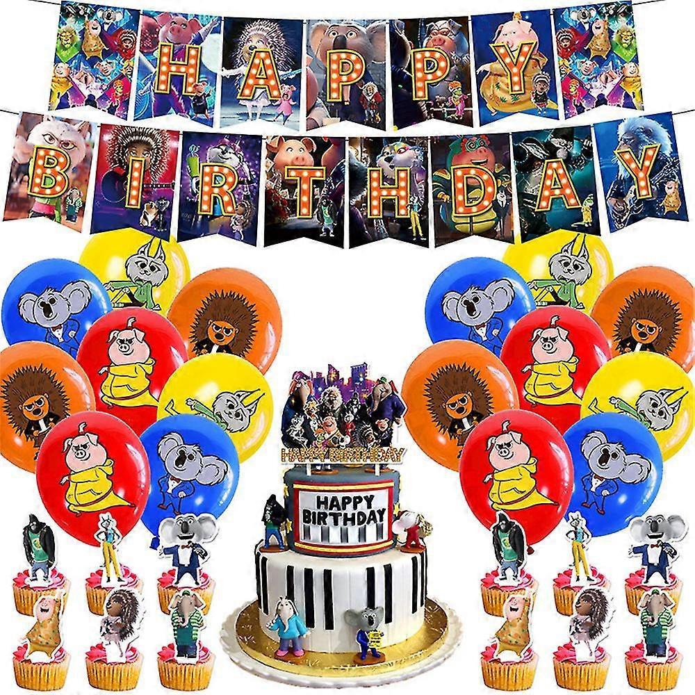 Jkw Sing 2 Theme Party Supplies Decorations Balloons Cake Topper Banners Sets